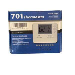 H-701 Non-Programmable Digital Thermostat 1 Heat/1 Cool 4.5 sq. in Display NEW